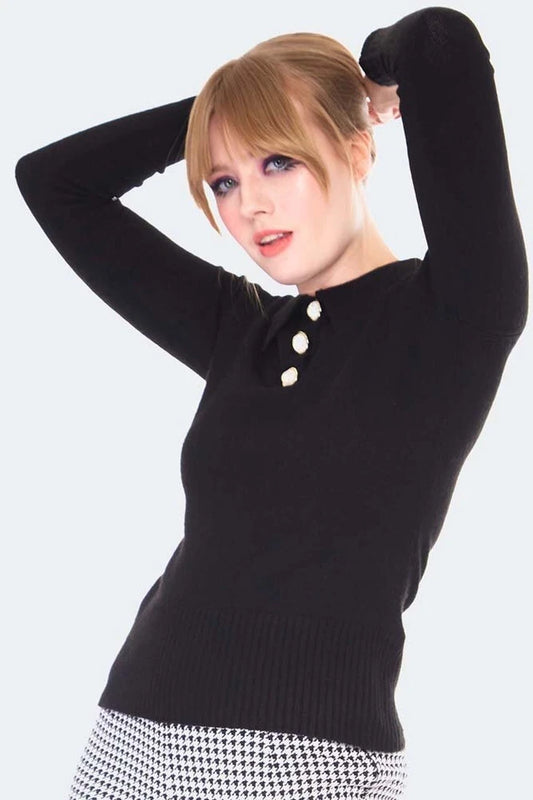 1960s Style Polo Collar Sweater Retro Vintage Style