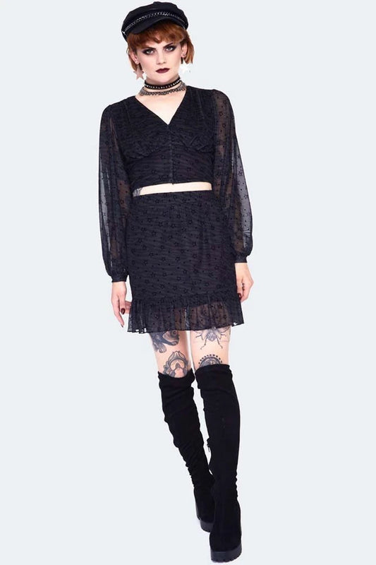 Dark green zebra with stars mini Gothic Alternative Style skirt