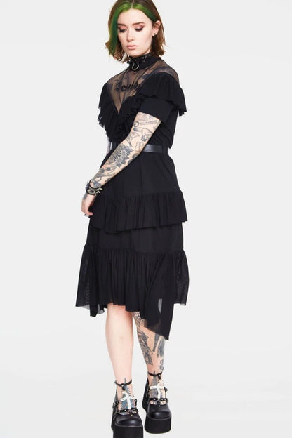 Meet Your Destiny Decadent Frill Gothic Alternative Style Dress
