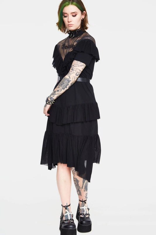 Meet Your Destiny Decadent Frill Gothic Alternative Style Dress