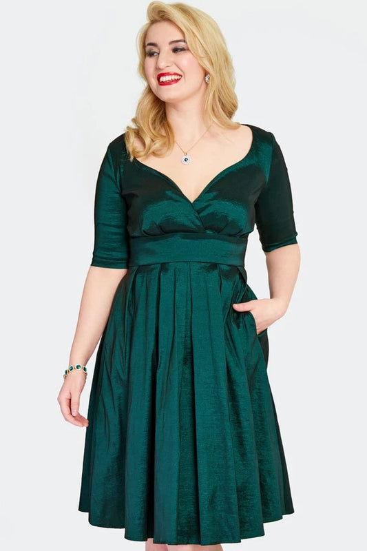 Sweetheart Neck Retro Vintage Style Flare Dress