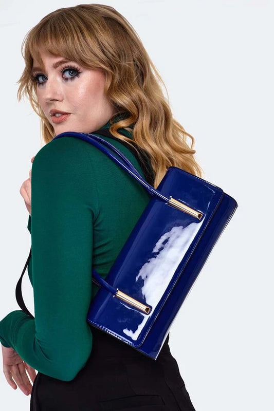 1960s Patent Shoulder Bag Vintage Inspired Ladies Fashion Stylish Bag