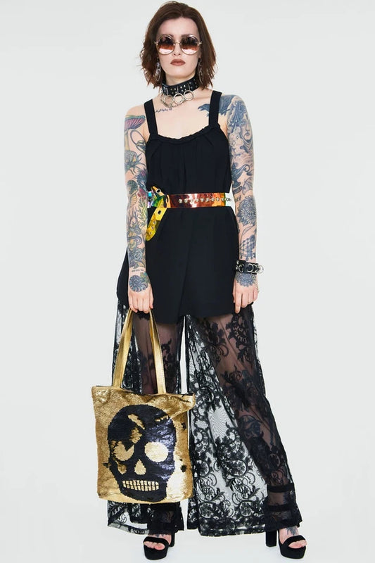 Alternative Crepe Gothic Fashion Top