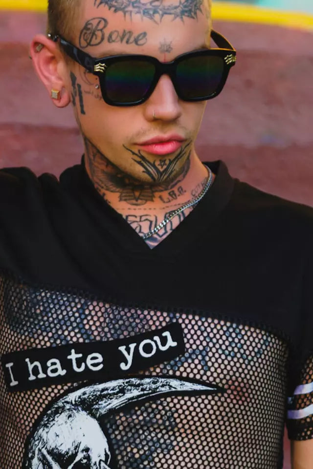 Alternative Fashion Square Sunglasses in Black Gothic Punk Style Beach Summer
