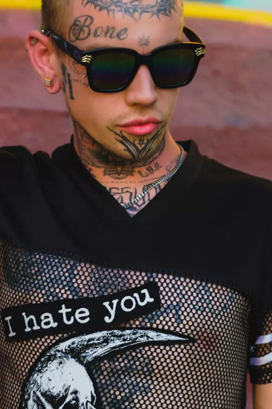 Alternative Fashion Square Sunglasses in Black Gothic Punk Style Beach Summer