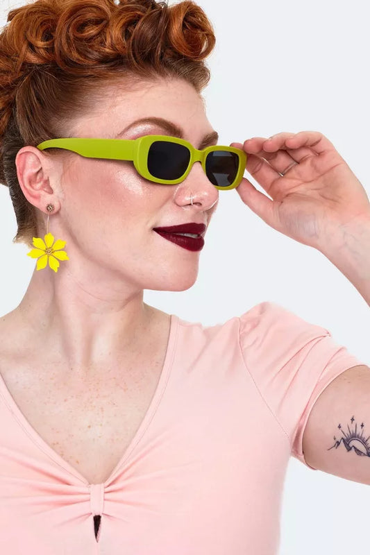 Ladies Vintage style Beach Summer Green Sunglasses Retro Fashion