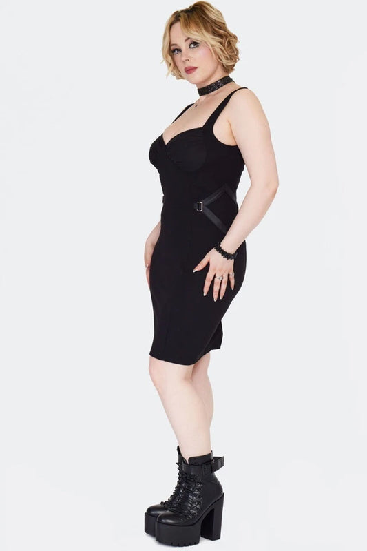 Gothic Punk Side Strap Bodycon Style Dress