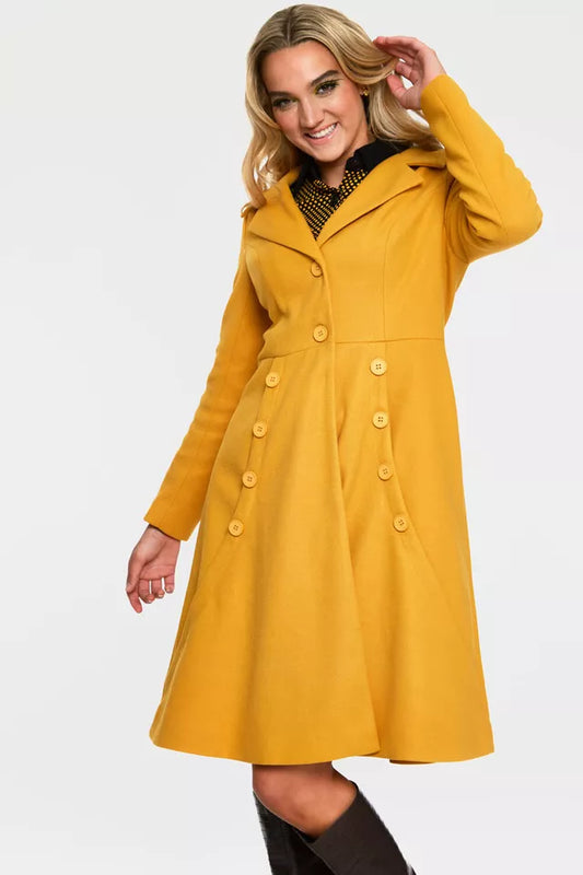 Retro A Line Lapel Coat Vintage Style Women Fashion