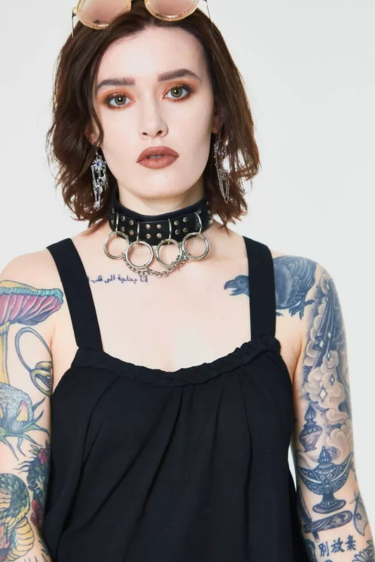 Gothic Crepe Alternative Style Fashion Top In Plus Size