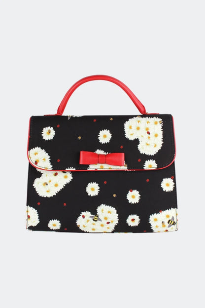 Retro Vintage Bow Detail Top Handle Style Bag