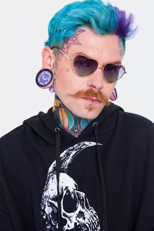 Gothic Punk Style Y2K Shades in Purple
