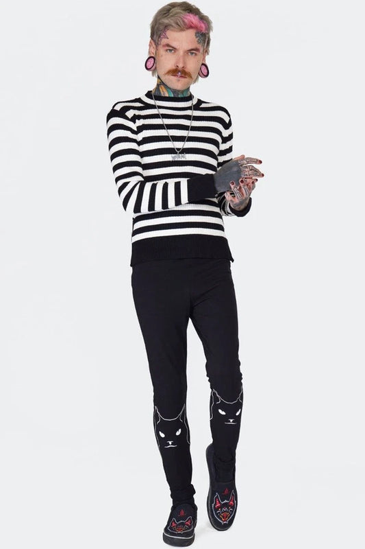 Gothic Kitty Printed Gothic Punk Leggings Plus Size