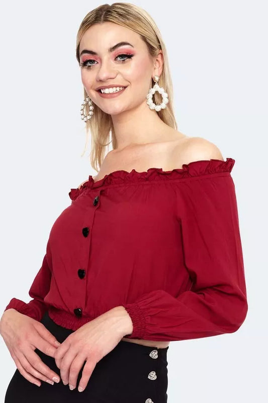 Retro Vintage Off The Shoulder Long Sleeve Style blouse