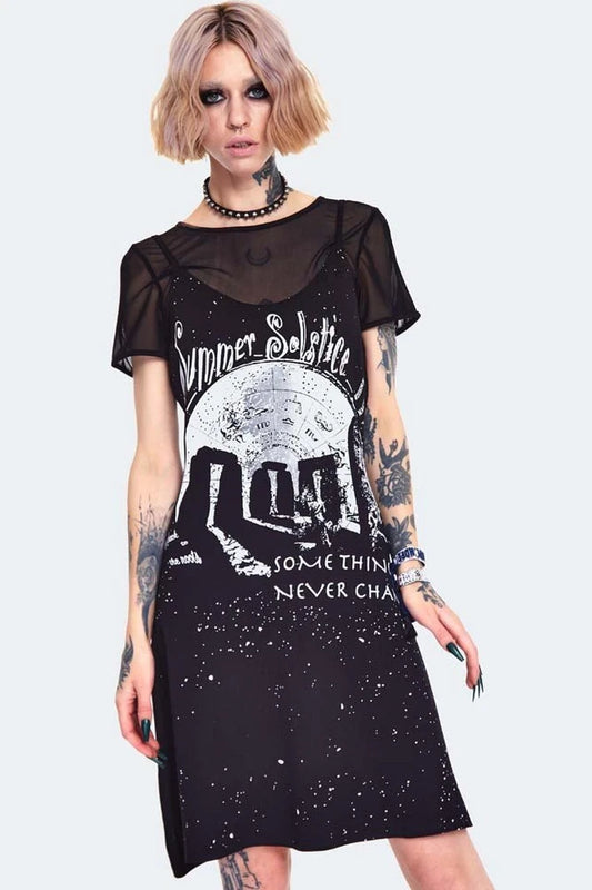 Alternative Style Summer Gothic Solstice Skater Dress