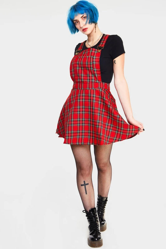 Gothic Tartan Paint Plaid Overalls Alternative Style