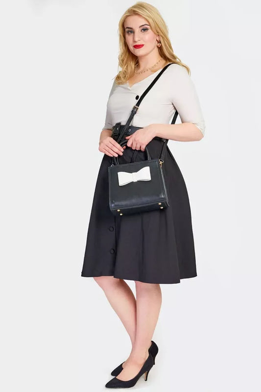 Ladies 60's Vintage Fashion Rockabilly RETRO Mini Bow Tote BAG Handbag Evening