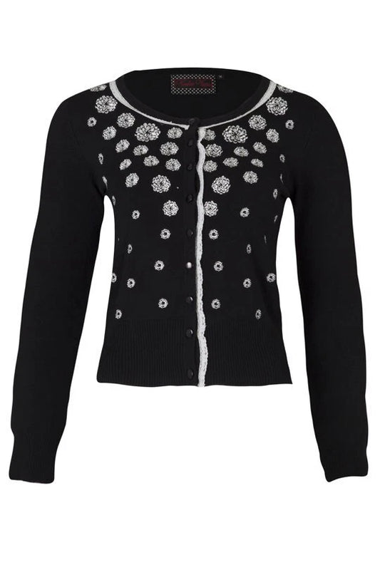 Women Retro Vixen Curve Leticia Rose Embroidery Cardigan Vintage Style Cardigan