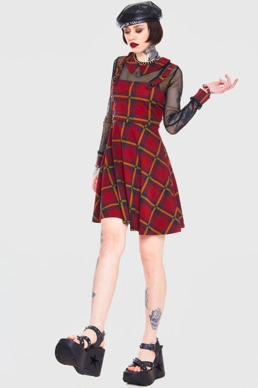Gothic Passionate By Nature Plaid Overall Dress Alternative Style Fashion