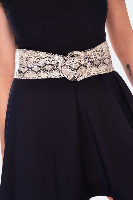 Cora Faux Snakeskin Waist Retro Vintage Style Belt