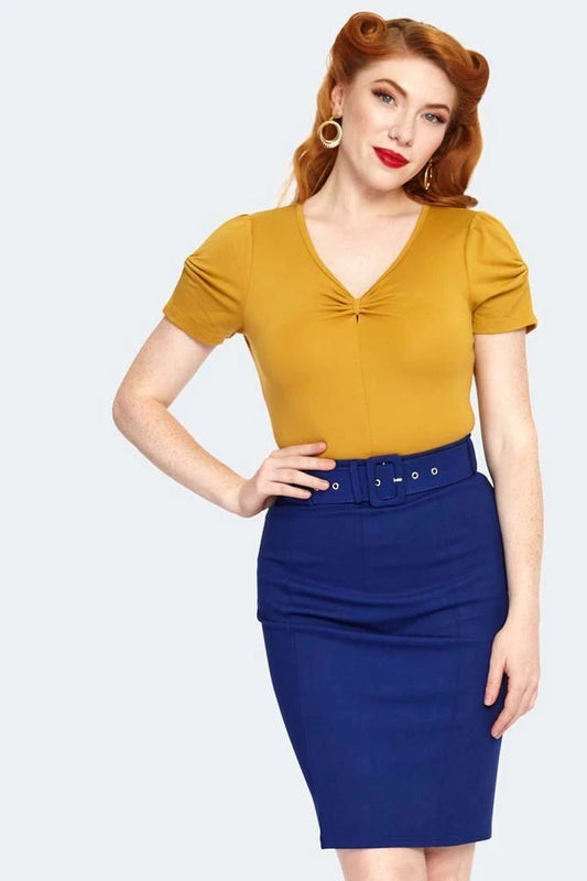 1950s Women Retro Belted Pencil Vintage Style Skirt