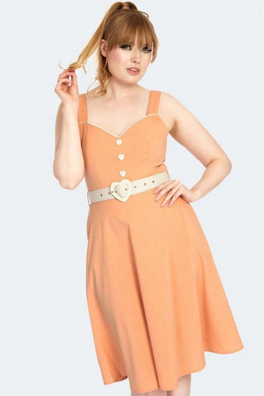 1950's Women Ladies Sleeveless Flared Swing Dress Retro Vintage Style Rockabilly