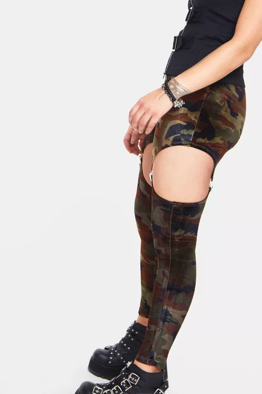 Fight Me Velvet Harness Gothic Alternative Style Leggings