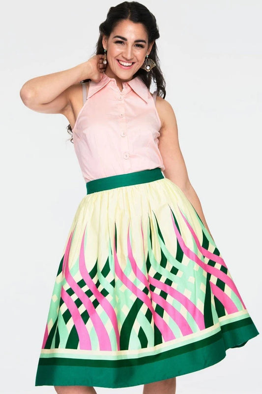 Watermelon Border Flare Retro Vintage Style Skirt