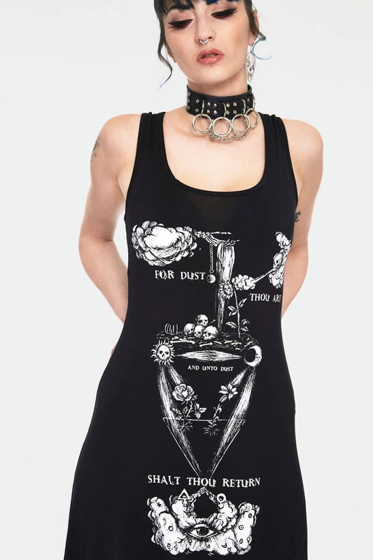 Alchemical recipe witchy dress with back ties Gothic Alternative Style