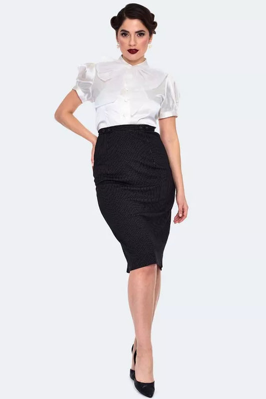 Retro Vintage Style Satin Blouse With Organza Bow