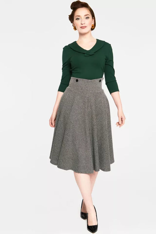 Retro Vintage Curve V-neck Button Style Top