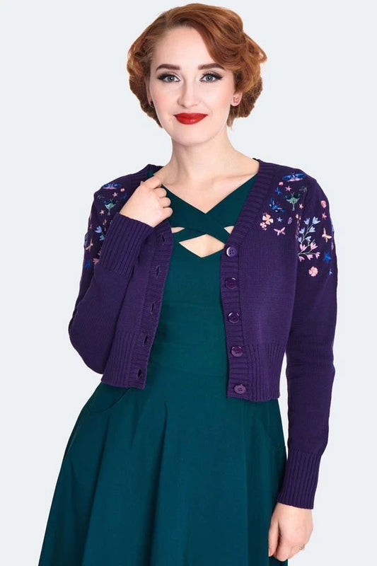Floral and Butterfly Retro Vintage style Embroidered Cardigan