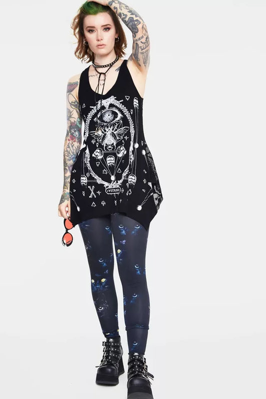 Vitriol Skull Mesh T-Shirt Top Women Ladies Gothic Alternative Fashion Top