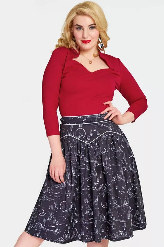 Western Style Flare Rerto Vintage Style Skirt