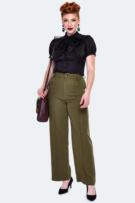 Organza Bow Satin Women Retro Vintage Style Blouse