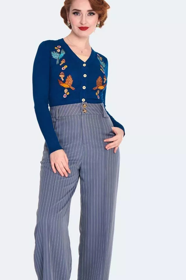 Vintage Style Turn Up Retro Trousers