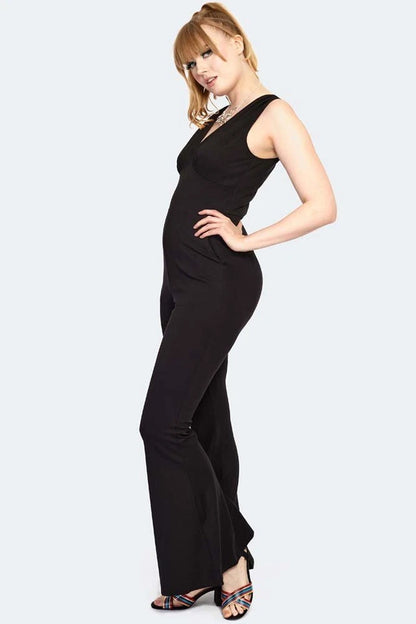 1960s Retro Vintage Style Flare Jumpsuit