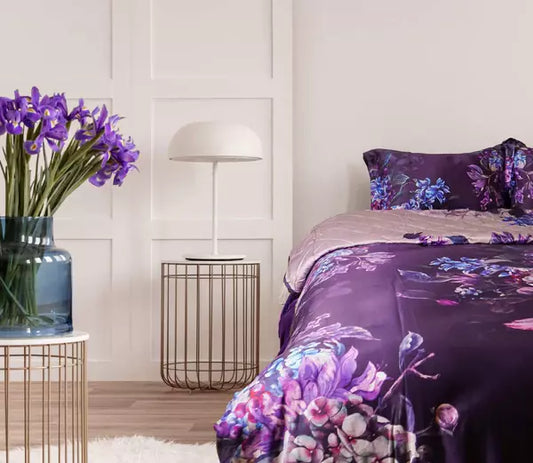 Dreamy Floral Duvet Quilt Cover Set in Lavender Premium Quality 100% Cotton