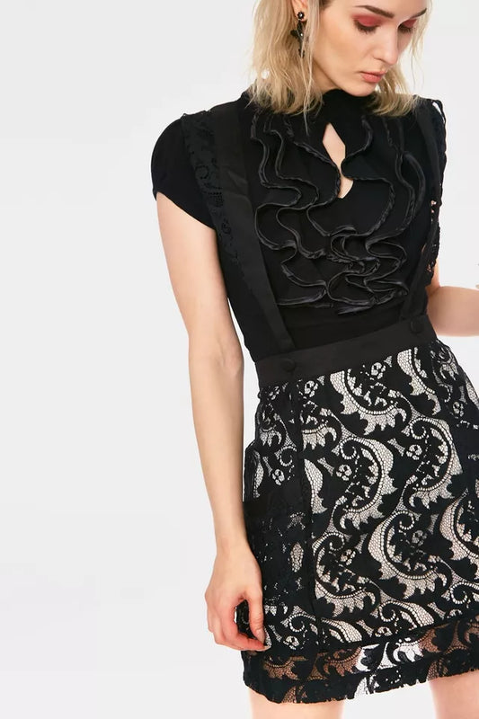 Frill Me Lace Suspender Gothic Punk Style Skirt
