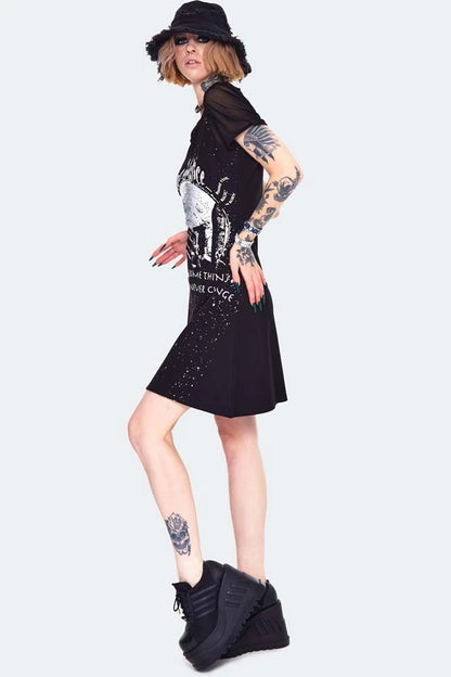 Alternative Style Summer Gothic Solstice Skater Dress
