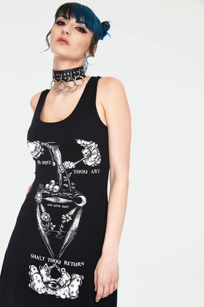Alchemical recipe witchy dress with back ties Gothic Alternative Style