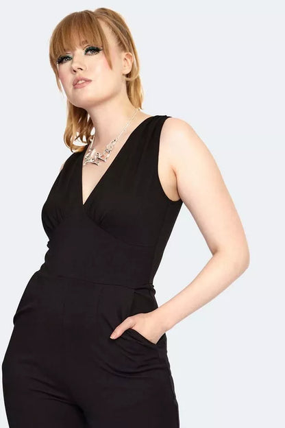 1960s Retro Vintage Style Flare Jumpsuit