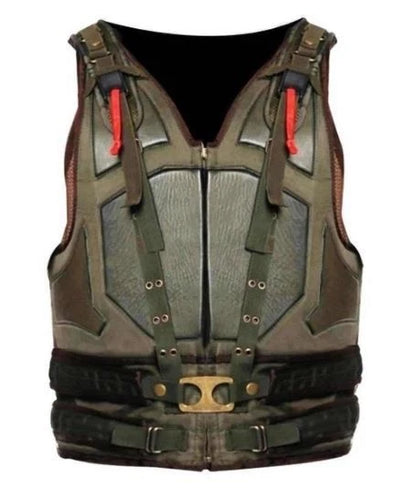 The Dark Knight Rises Tom Hardy Military Green Leather Bane Vest - Gift For Men
