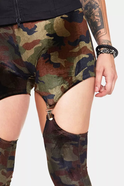 Fight Me Velvet Harness Gothic Alternative Style Leggings