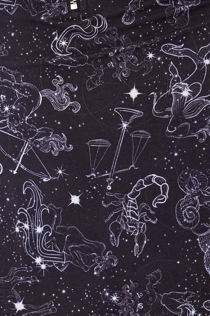Mini Cami Zodiac Constellation Printed Gothic Alternative Style Dress