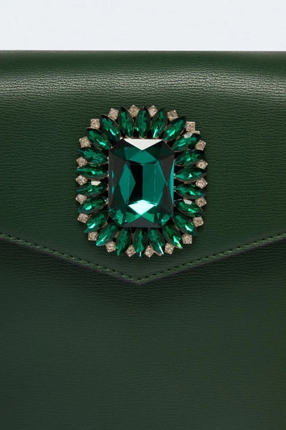 Green Flap Over Retro Vintage Style Shoulder Bag
