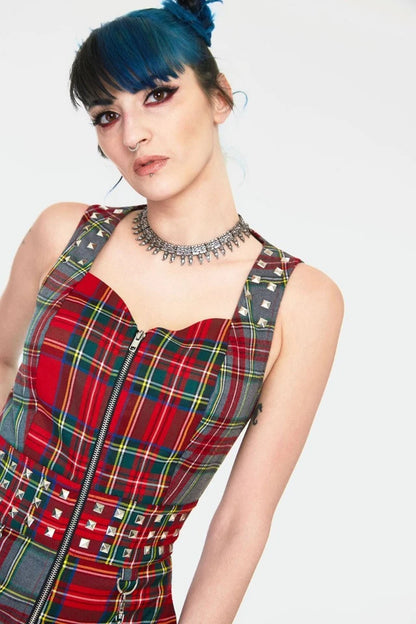 New Gothic Punk Pretty Vacant Overalls Capri Fitted Overall Dungaree Jumpsuit