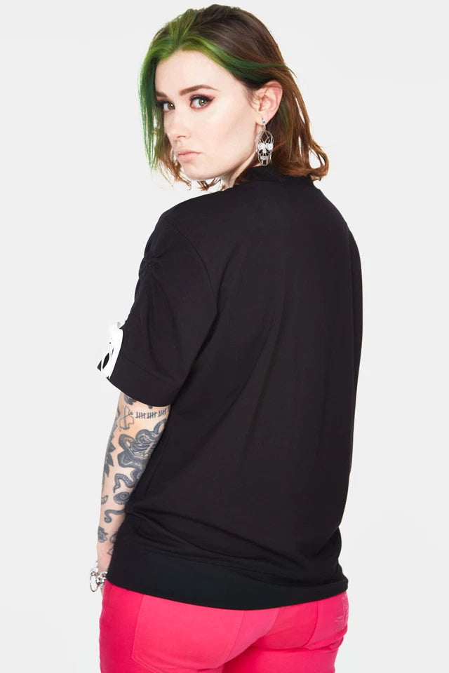 Alternative Style Ribbon Ribcage Longline Gothic Tee