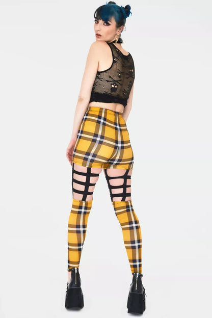 Gothic Plaid Cage Alternative Style Leggings