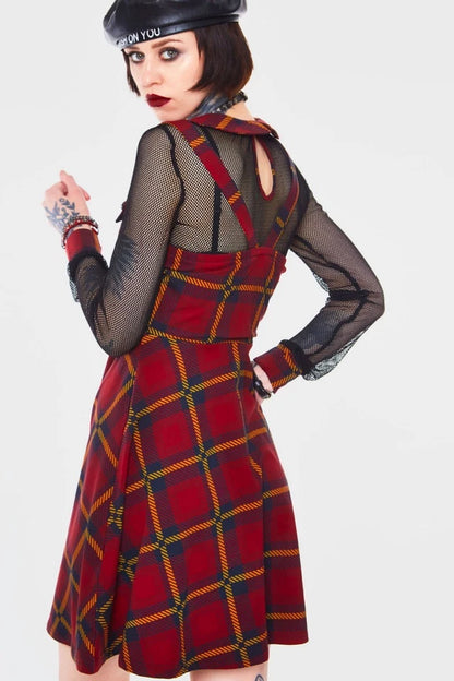 Gothic Passionate By Nature Plaid Overall Dress Alternative Style Fashion