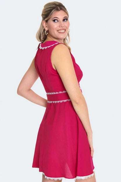1960s Collared Sleeveless Retro Vintage Style Dress